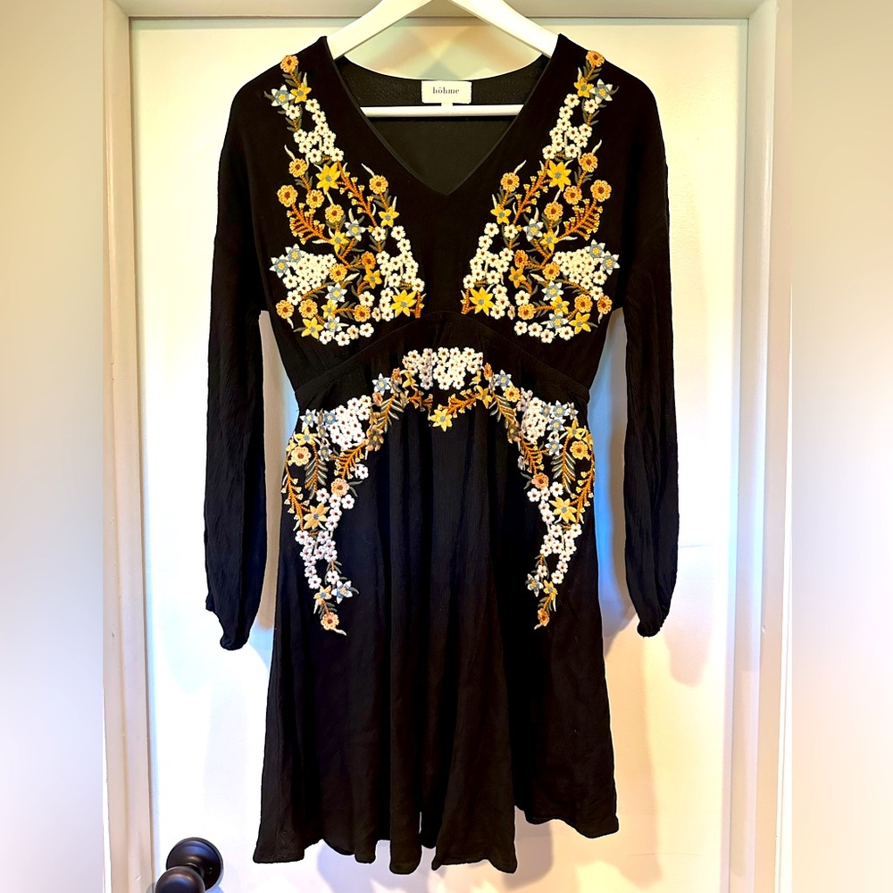 Bohme Embroidered Dress Size Small Knee-length